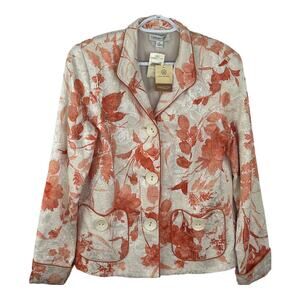 NWT Coldwater Creek Jacket Women's Size 10 Fall Florals Button Closure